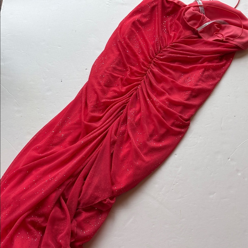 Vintage Maxi y2k Dress Hot Pink Sparkle S Iconic Fairy Princess Glitter Party - Picture 11 of 17